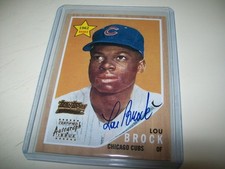 2002 TEAM TOPPS LEGENDS LOU BROCK AUTOGRAPH SIGNED AUTO #TT-LB CHICAGO CUBS