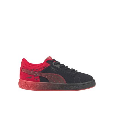 PUMA  X Batman Suede Classic Lace Up  Youth Boys Black, Red Sneakers Casual Shoe