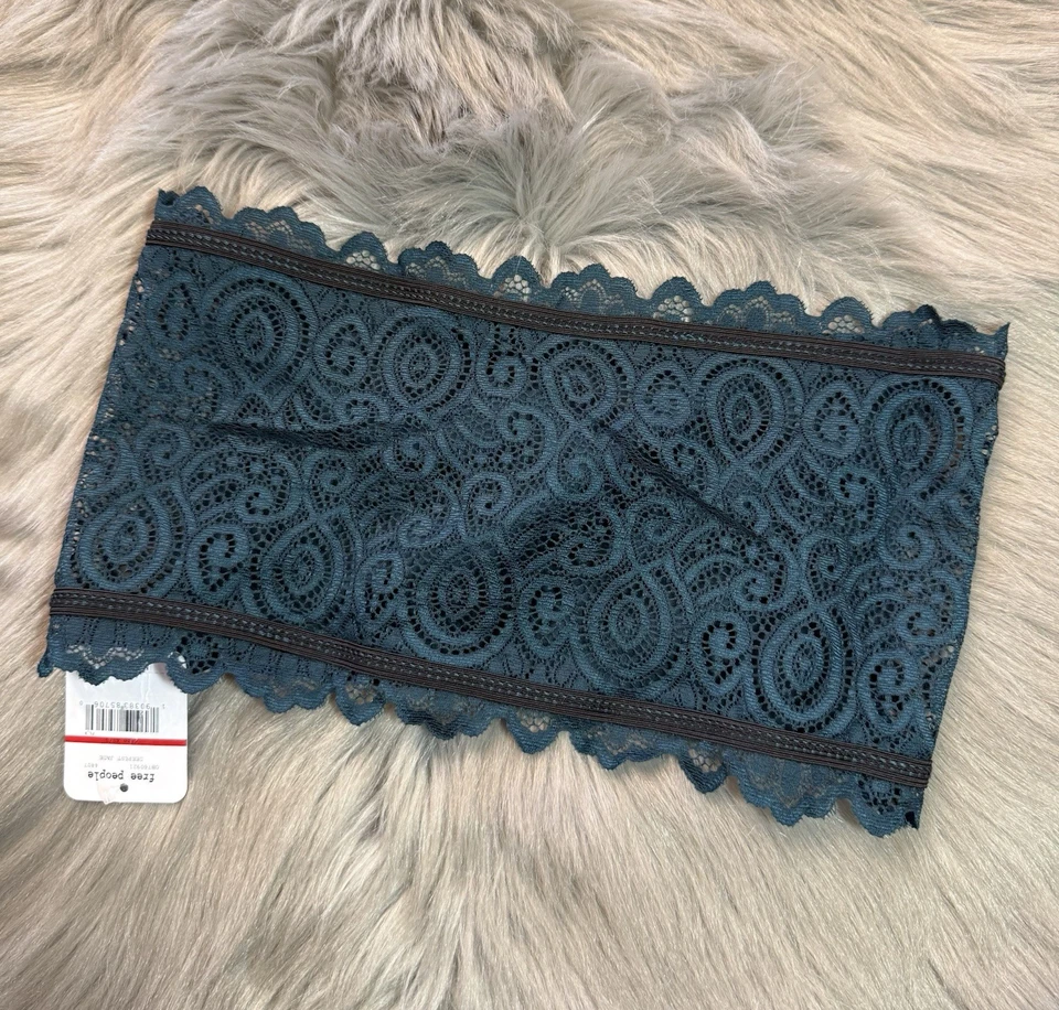 Nuevo con etiquetas Free People Bandeau de encaje sin costuras Jade Profundo XS/S ¡Nuevo! Foto 2 de 4