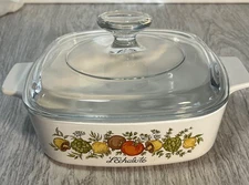 Vintage Corning Ware A-1-B Spice of Life L'Echalote Casserole Dish w/ Lid 1 Qt
