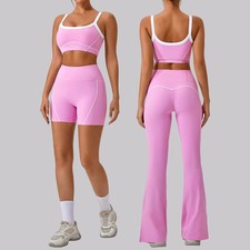 Women  s 2-Piece Workout Set   Cropped Tank Top  Hot Shot Skort Pants Sweatsuit