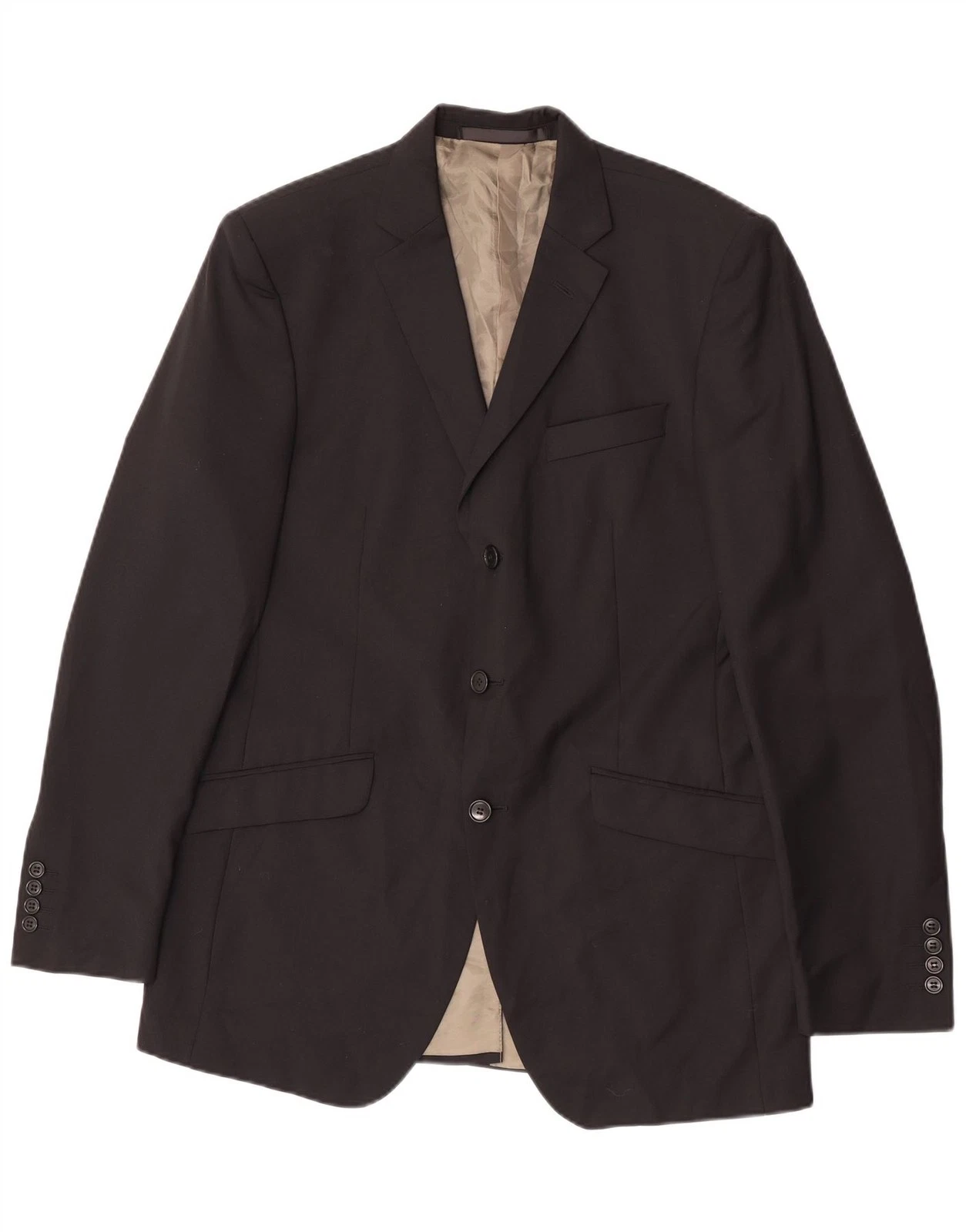 Marks & Spencer Mens 3 Button Slim Fit Blazer Jacket UK 40 Medium Black CN21