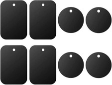 Universal Metal Plate 8 Pack for Magnetic Phone Car Mount Holder, Black