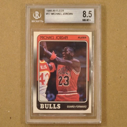 1988-89 Fleer #17 Michael Jordan BGS 8.5 NM-MT+ - GOAT Bulls