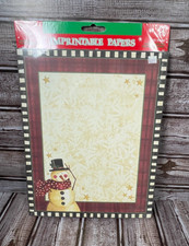 AMSCAN 25 Sheets Impreintable Papers Stationery Printer Papter Snowman Holiday