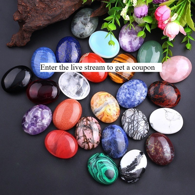 Piedra de masaje natural para pulgar de ágata - Piedra de preocupación para aliviar el estrés