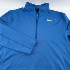 Nike Golf Men's Size L AeroReact Blue Quarter Zip Pullover Long Sleeve layering