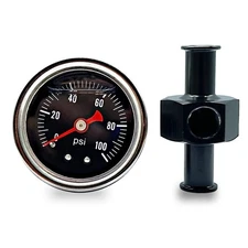Liquid Fuel Pressure Regulator Gauge Oil Pressure Gauge 0-100 psi With In-Lin...