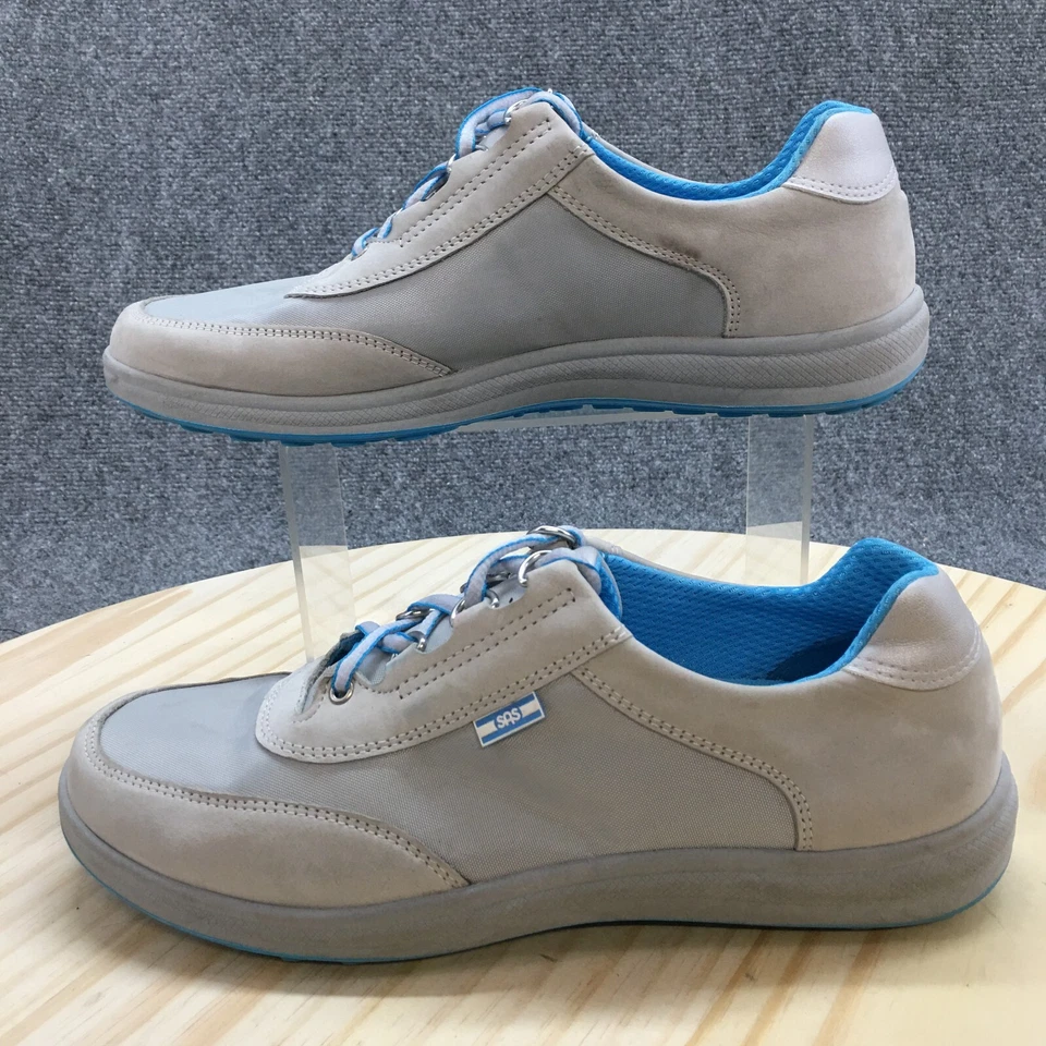Zapatos SAS para mujer 8,5 M deportivos de lujo bajos zapatillas de cuero azul gris con cordones Foto 2 de 4
