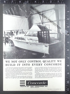 1971 ADVERTISEMENT for Concorde Sport Fisherman motor yacht boat