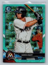 Aaron Knapp 2018 Bowman Chrome Aqua Shimmer Refractor #BCP5 /125 Marlins Rookie