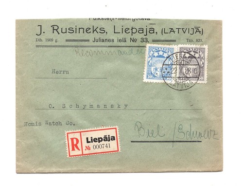 LETTLAND 6 BRIEFE KARTEN 1926 - 8 NACH HOMIS UHREN BIEL SCHWEIZ Latvia Cover