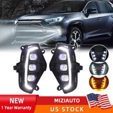Led Drl Daytime Running Light Fog Lamps Wturn Signal For 2019-2022 Toyota Rav4