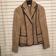 Jones New York Women Brown Blazer Jacket Button Front Size 4