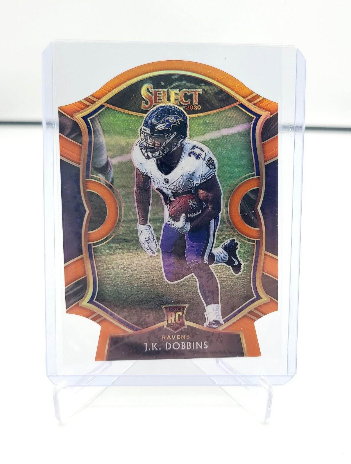 JK Dobbins 2020 Panini Select Concourse Orange Prizm Die Cut SP Rookie Ravens 🔥