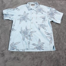 Columbia Shirt Mens Medium Blue XCO Hawaiian Beach Floral Surf Party