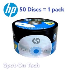 50 HP CD CD-R Logo Blank Media Disc 52x 88Min 700mb storage - Same Day Ship