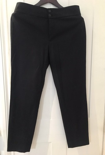 Ralph Lauren Black Label - Smart Black Cotton Trousers Zip Ankles - UK12 - Picture 2 of 15