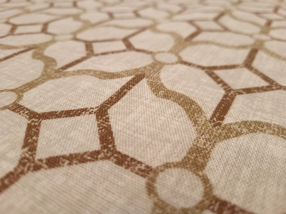 Covington ROCKAWAY CHESTNUT Beige Brown Designer Diamond Drapery Uph Fabric - Image 3 of 4