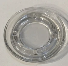 Round  Heavy Thick Glass Ashtray 5” Vintage Mid Century Modern Barware Tobacco