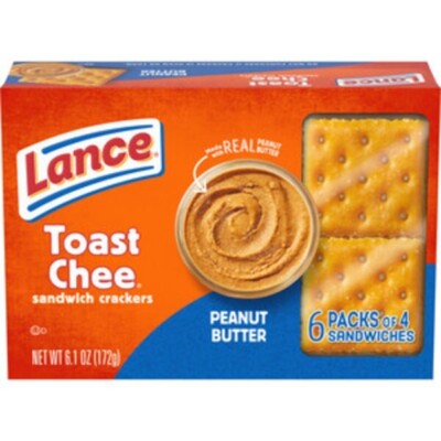 Lot of 2 Lance Toast Chee Peanut Butter Sandwich Crackers 6 Pack Box 6.1 oz.