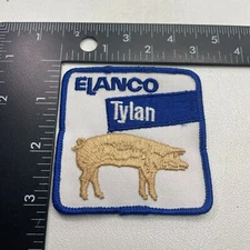 Vtg PIG LOGO ELANCO TYLAN Animal Health Advertising Patch 96SS