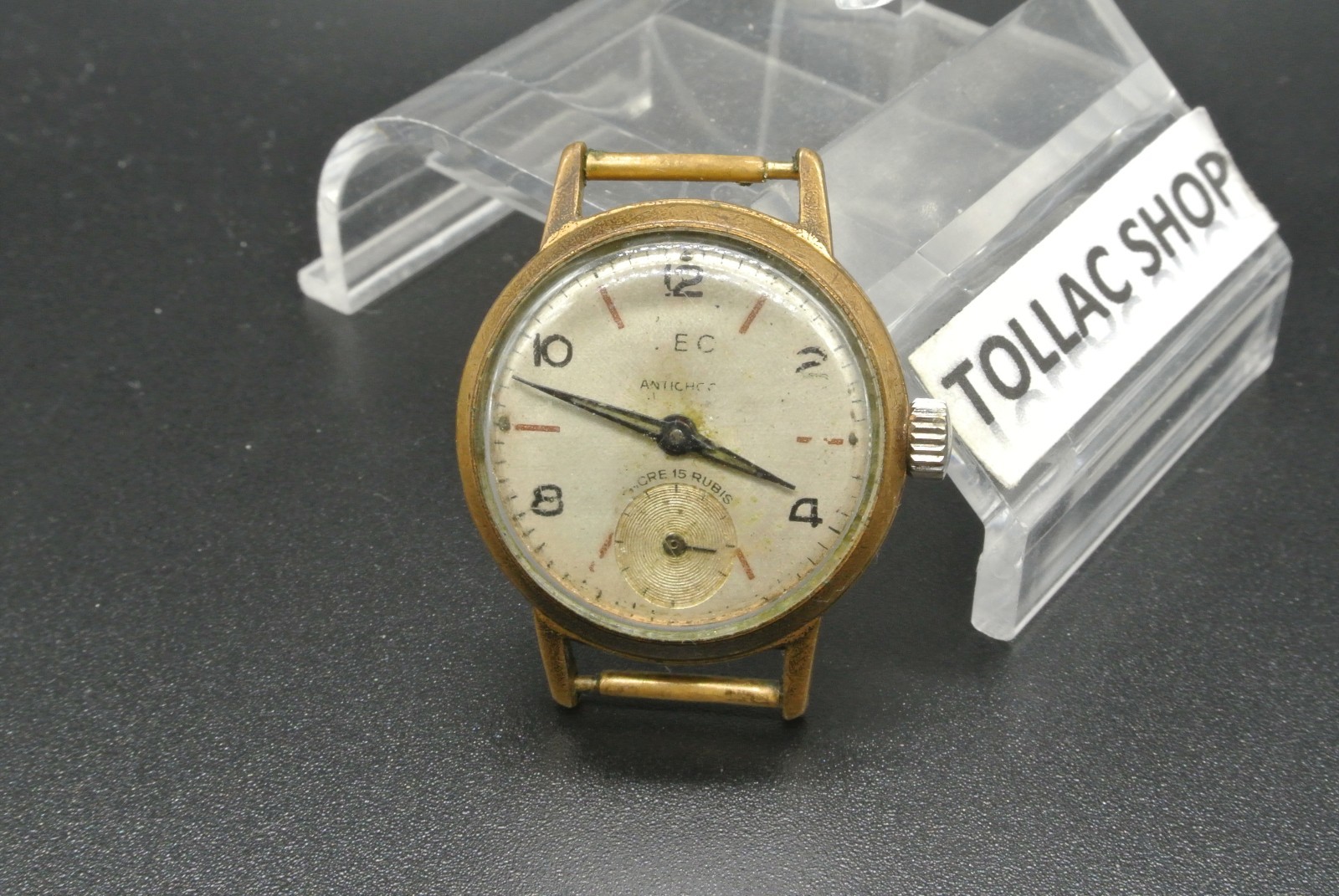 Montre de cocktail pour dames Swiss Ancre 15 Rubis Manual Rectangle Retro c1950