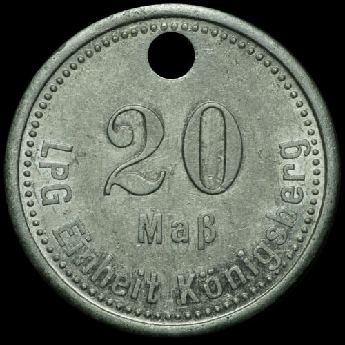 LPG-GELD: Wertmarke 20 Maß. LPG EINHEIT KÖNIGSBERG / BRANDENBURG ⇒ HEILIGENGRABE - Bild 1 von 2