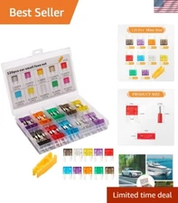Comprehensive 120 Pieces Mini Blade Fuse Kit for Cars, Trucks, and Marine Use