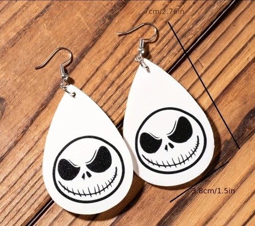 Halloween Horror Inspired Dangle Drop Hook Earrings Faux Leather, Enamel Or Wood - Picture 73 of 101