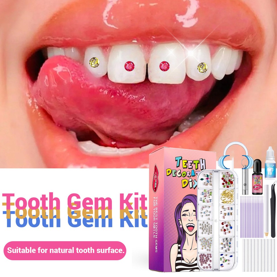 Professional Home Tooth Gem Kit Silver Edition Full Syringe Tooth Gem
