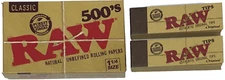 Raw 500's Classic Natural Rolling Papers With 2 Packs Of Tips **Free Shipping**