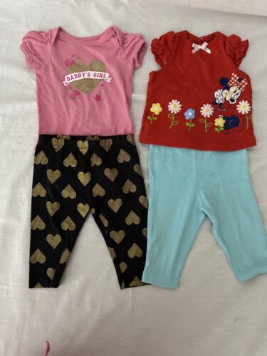 Lots Of 2 Disney /children’s Place Baby Infant Girls 0-3 months Minnie Mouse - Picture 1 of 7