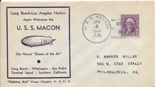 USS Macon Welcome to Long Beach-Los Angeles Harbor 1934 p/m USS Nevada (N7492)