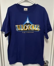 Vintage Luxor Las Vegas Hotel Casino Blue Pyramid Creations Shirt Size Large L