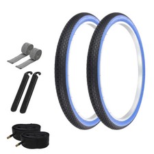 PRO TIRES 26 x 2.125 Black/Blue G-5009 W/ TUBES, RIM STRIPS,  TIRE LEVERS