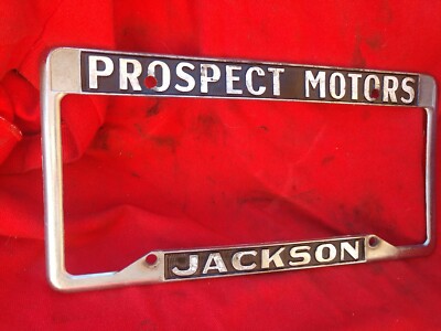  ️Prospect Motors Jackson''CA''Vintage License Plate Metal Frame.. pre-owned