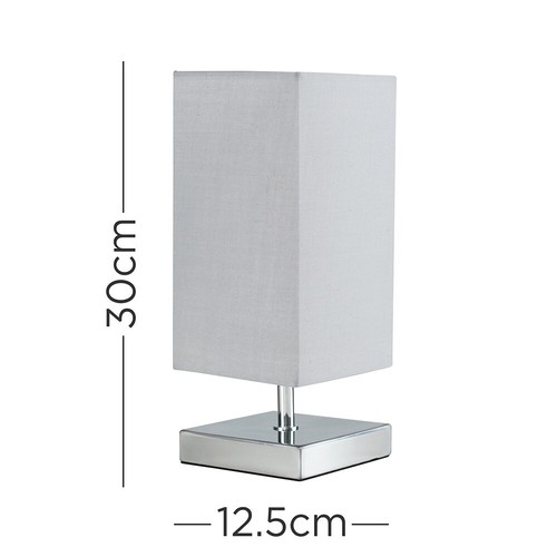 2x Lámparas de Mesa Táctiles Cuadradas Cromadas 30CM Regulables Luces de Cabecera Tonos Bombillas LED - Imagen 6 de 9