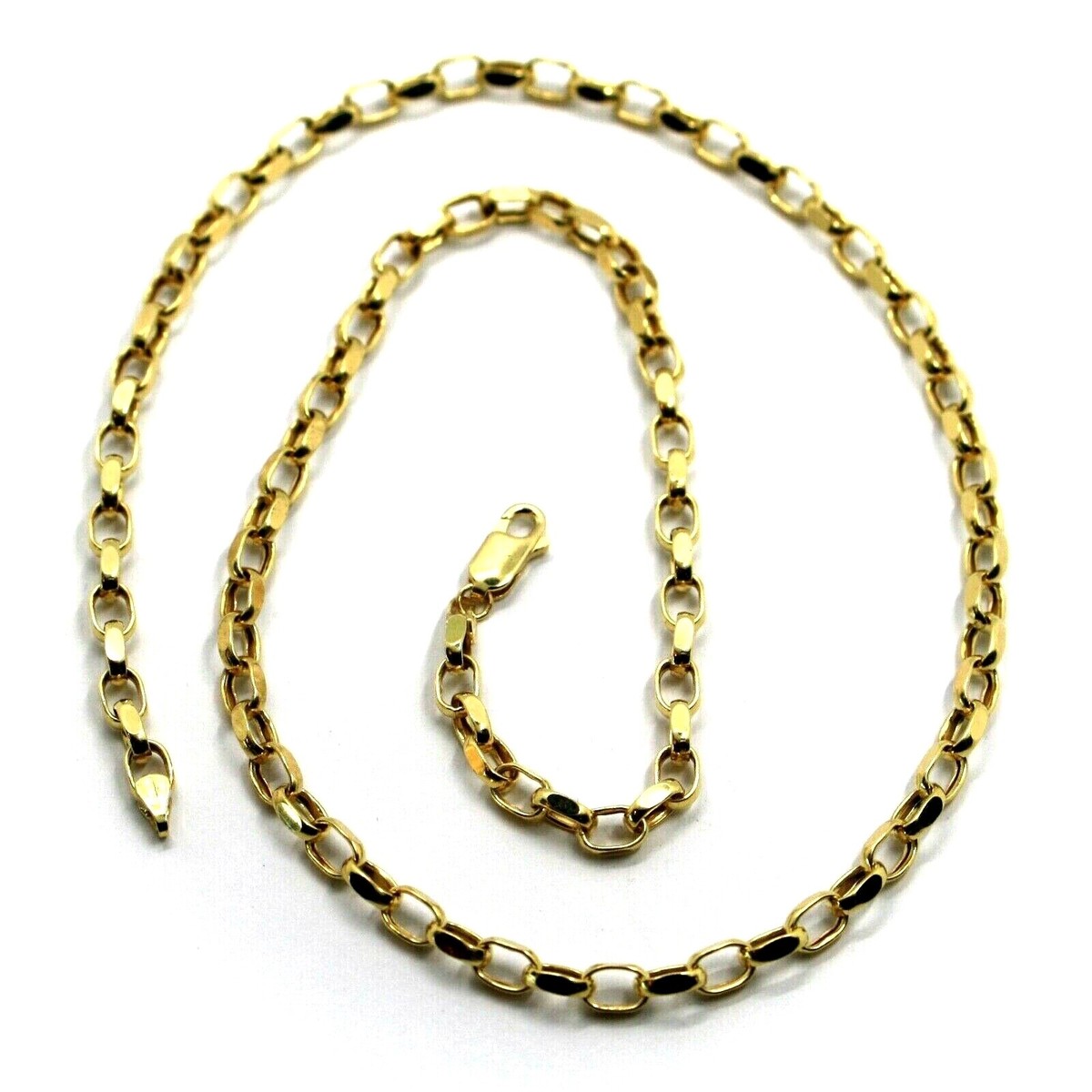 Hallmark 18k Gold Chain Fake 18K YELLOW GOLD CHAIN BIG 4mm OVAL