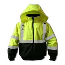 Hi-Vis Insulated Bomber Jacket Reflective S-5XL Class 3 Meets Hi-Vis Green/Black