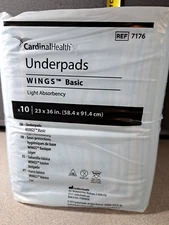 Cardinal Health Under pads Wings Basic Light Absorbency 10Pk 23x36" #3777BMT
