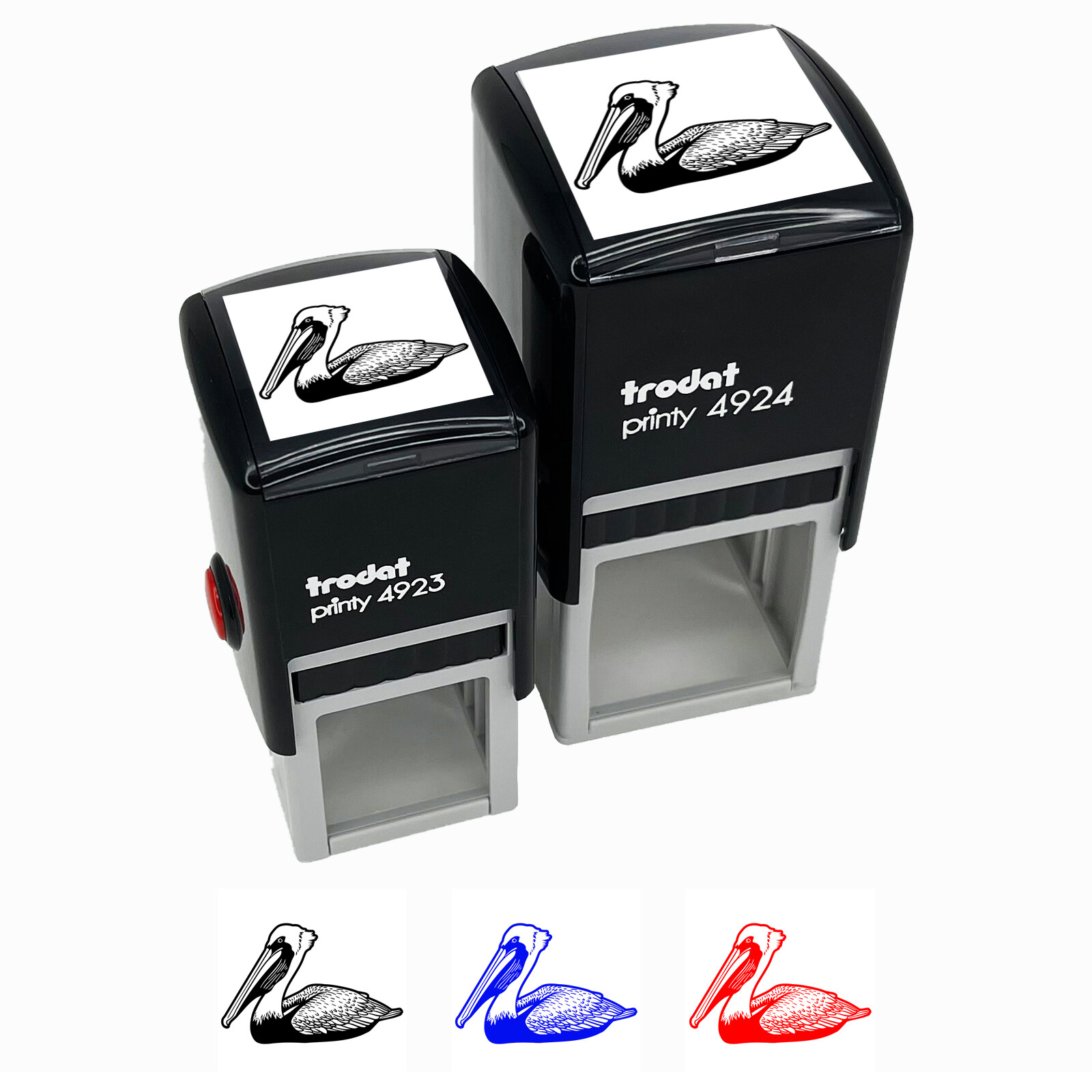 Brown Pelican Self-Inking Rubber Stamp Ink Stamper