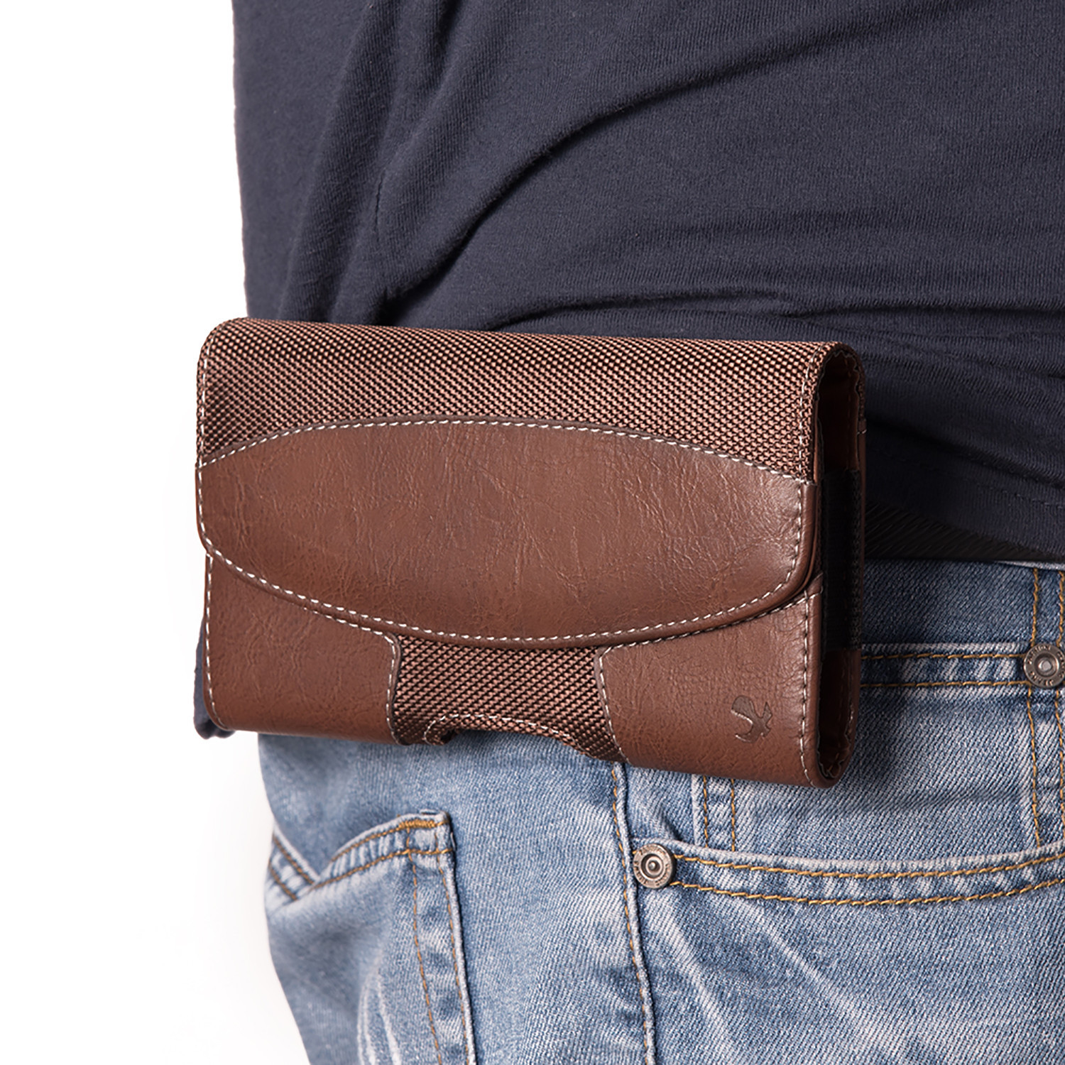 Cell Phone iPhone Horizontal Carrying Leather Pouch Case Cover Belt Clip Holster