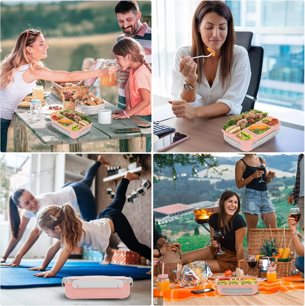 1300ML Bento Box with 4 Compartments for Kids and Adults – Insulated Lunch Box