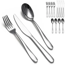 Stainless Steel 12 Piece Silverware Set 4 Forks 4 Knives 4 Spoons Mirror