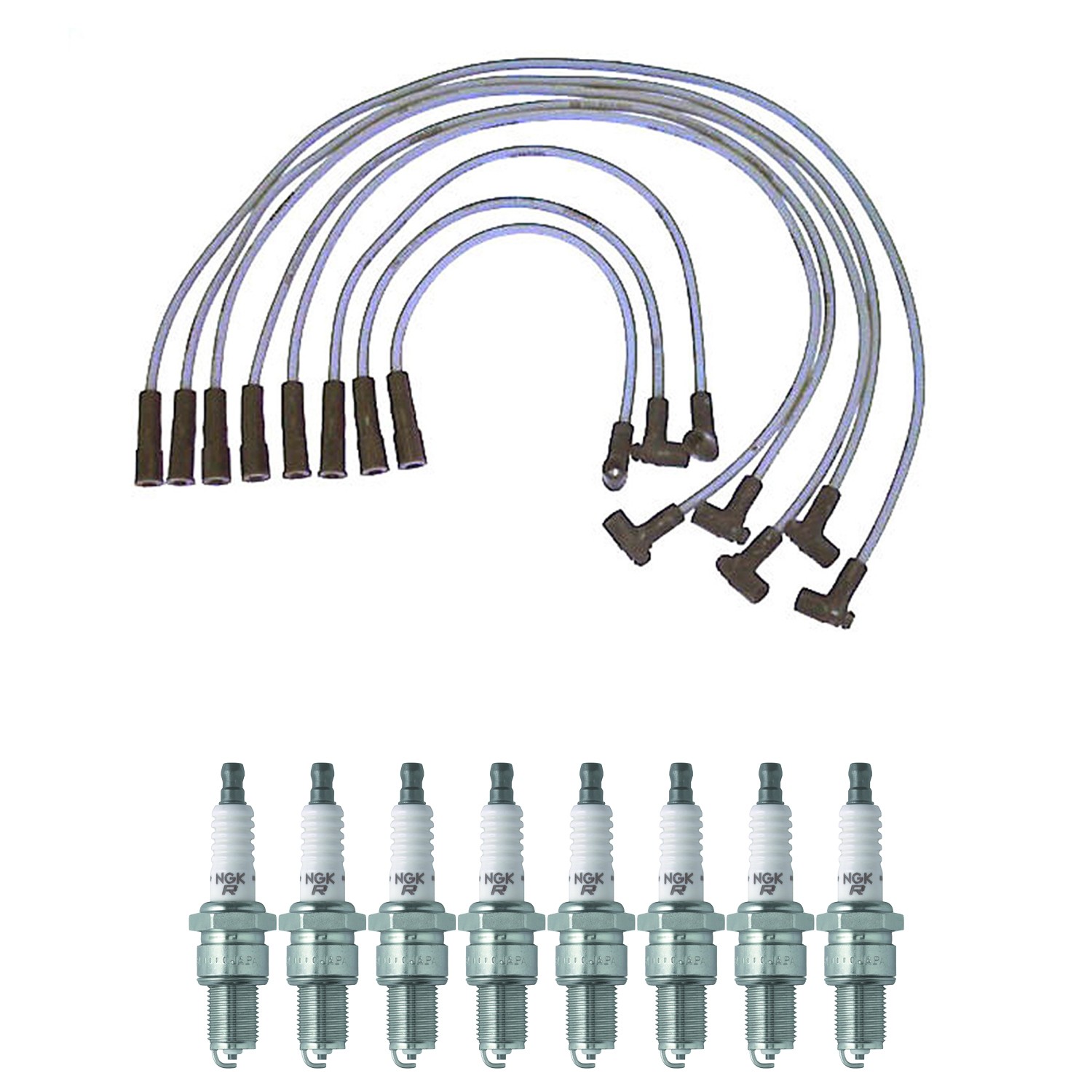 Denso Ignition Wires and NGK Spark Plugs Kit for Cadillac Eldorado 75-76 8.2L V8