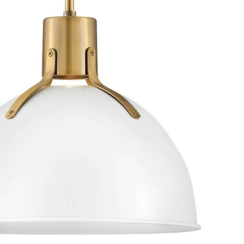 Hinkley Argo 14" Wide Polished White and Brass LED Pendant Light - Picture 7 of 10