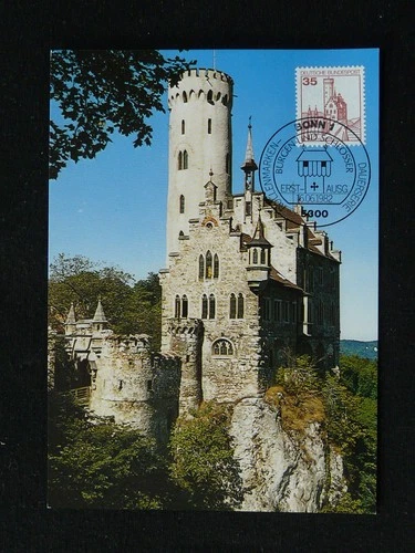 architecture Lichtenstein castle maximum card Germany ed. Maxiphil 1982