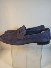 Mens Prada Navy Suede Loafers Made In Italy Size 9 1/2