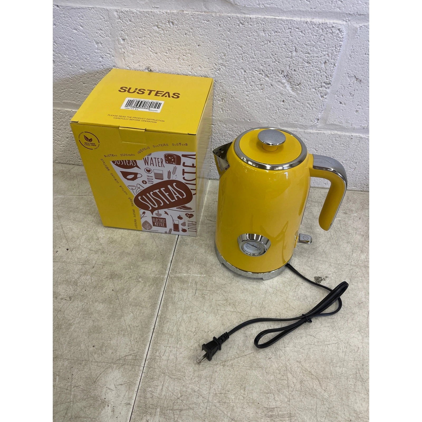 SUSTEAS Electric Kettle 57oz Hot Tea Kettle Water Boiler w Thermometer - Yellow
Opens in a new windo